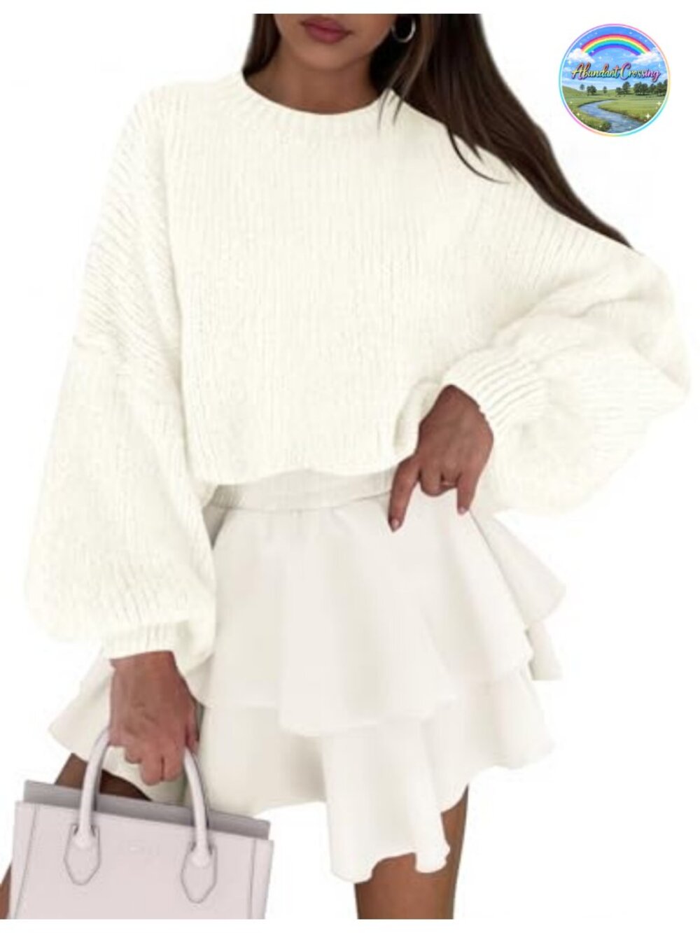 Chunky Knit Oversized Pullover Sweater Women Crew Neck Long Sleeve Cozy